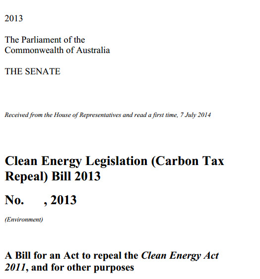 Carbon Tax repeal cover